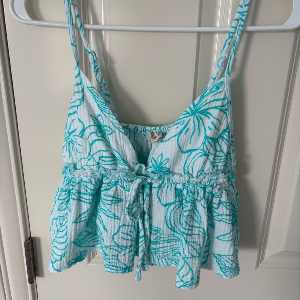 Ocean Drive Teal Floral Camisole